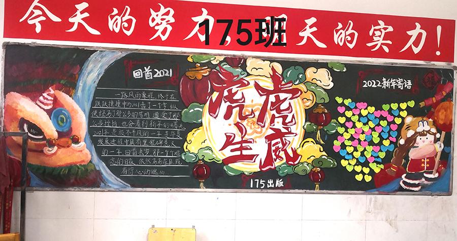 初二年级回望2021喜迎2022主题黑板报