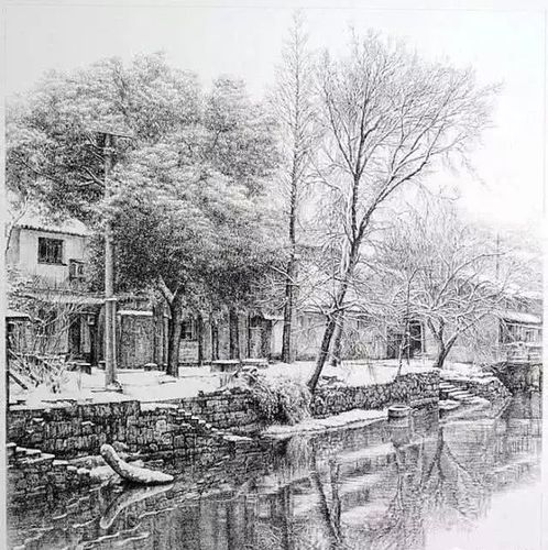 精妙细致的明暗变化,安静唯美的素描风景