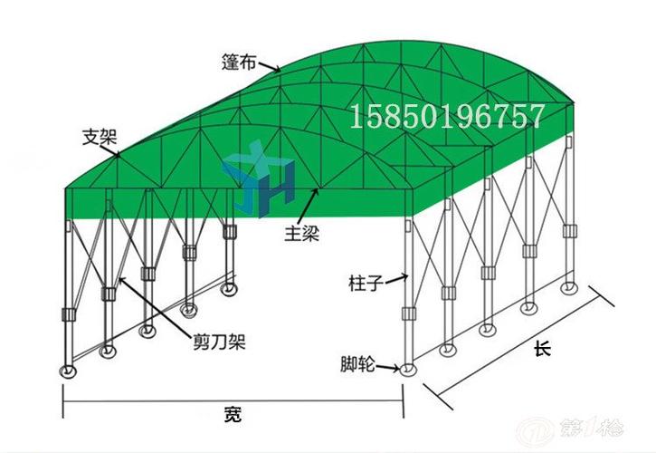 嘉兴市嘉善县鑫建华定做推拉雨棚布室外大型帐篷伸缩活动仓储雨蓬