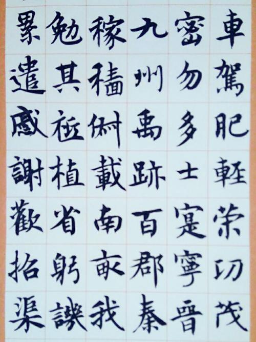 冯国强楷书千字文局部
