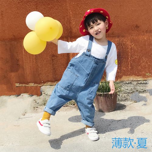 婴儿背带裤夏装婴幼儿衣服夏季装男女童牛仔宝宝背带裤子