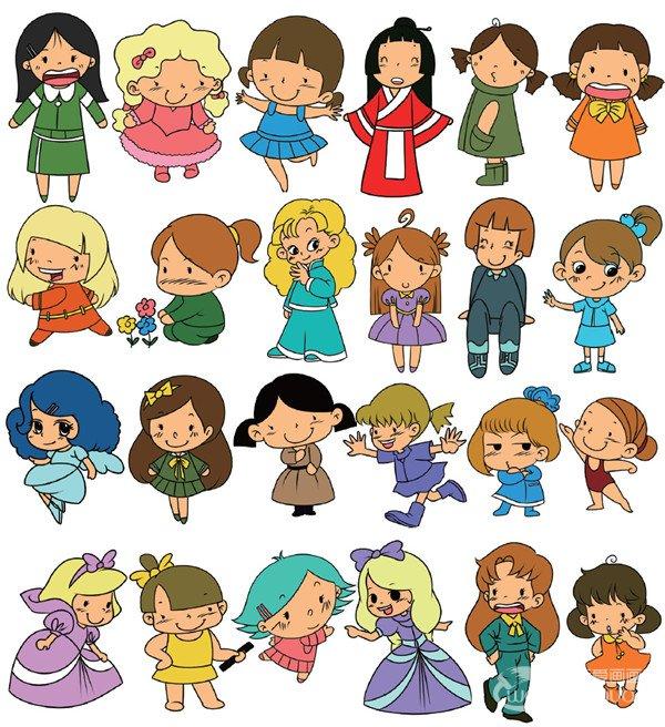 简笔画人物篇(2)_儿童画教程_学画画_我爱画画网_一个