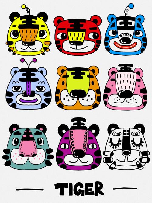 虎年儿童少儿创意美术素材分享 虎年画虎咯～ 15张不一样的虎头卡通简