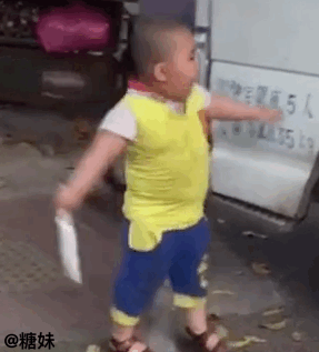小胖子敲门 这个表情用于生气的时候很合适哈哈哈