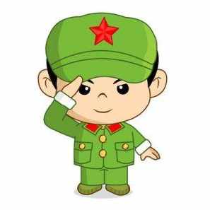 敬礼卡通头像绿色