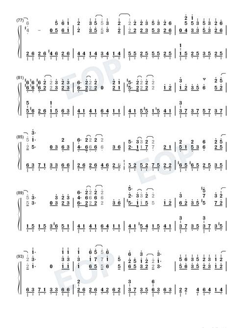 《熹微》王一博93钢琴双手简谱～_钢琴_简谱_娱乐