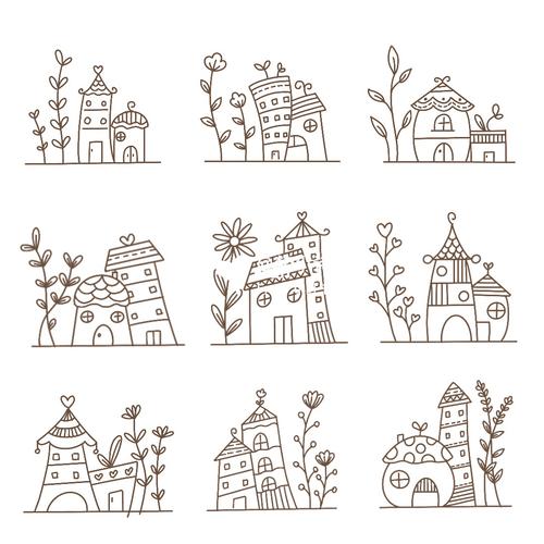 【简笔画】几何建筑-可爱的小房子_简笔画_建筑_ipad