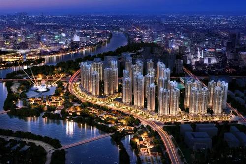 远大中央公园夜景鸟瞰效果图.远大 供图