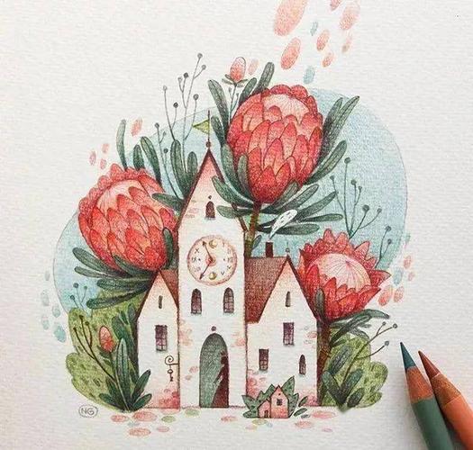彩铅插画简单 | 一组小清新彩铅插画作品欣赏