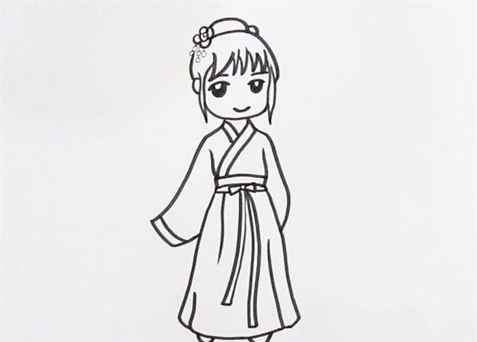 汉服女孩简笔画