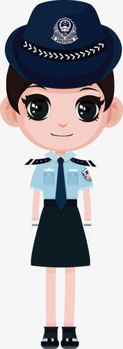 儿童简笔画人物女警察