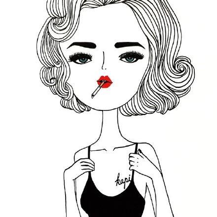 时尚韩国范儿的高冷女王专用的插画女生头像