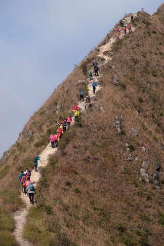 这座最高的山峰,哈哈!爬起来真有点像武功山的绝望坡