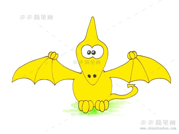 儿童翼龙简笔画简单又漂亮模板翼龙简笔画详细图画素材