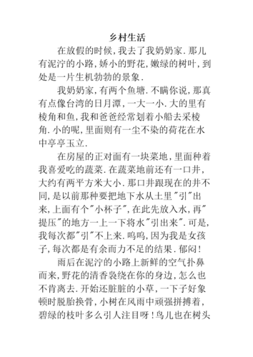 乡村生活作文字.doc