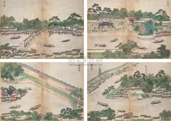 *1580 秦淮八景 册页 绢本