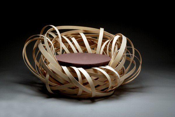 现代风格客厅创意家居桦木鸟巢沙发图片效果图大全