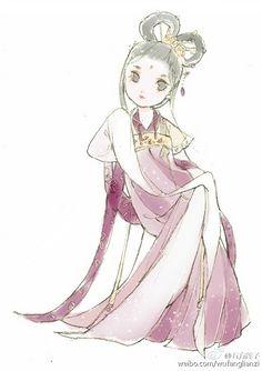 【汉服q版美女之齐腰襦裙】五方莲子作品 zhan.renren.