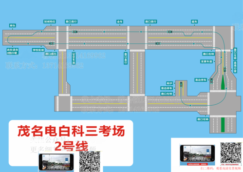 茂名电白科目三考场路线图高清视频线路图123
