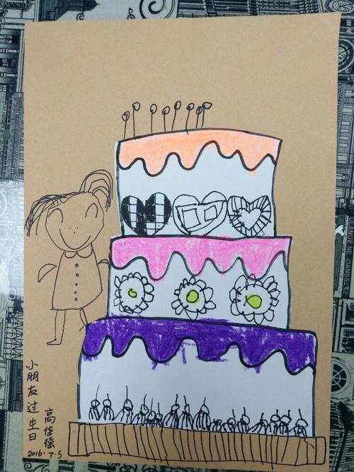第二课:装饰画《生日蛋糕》