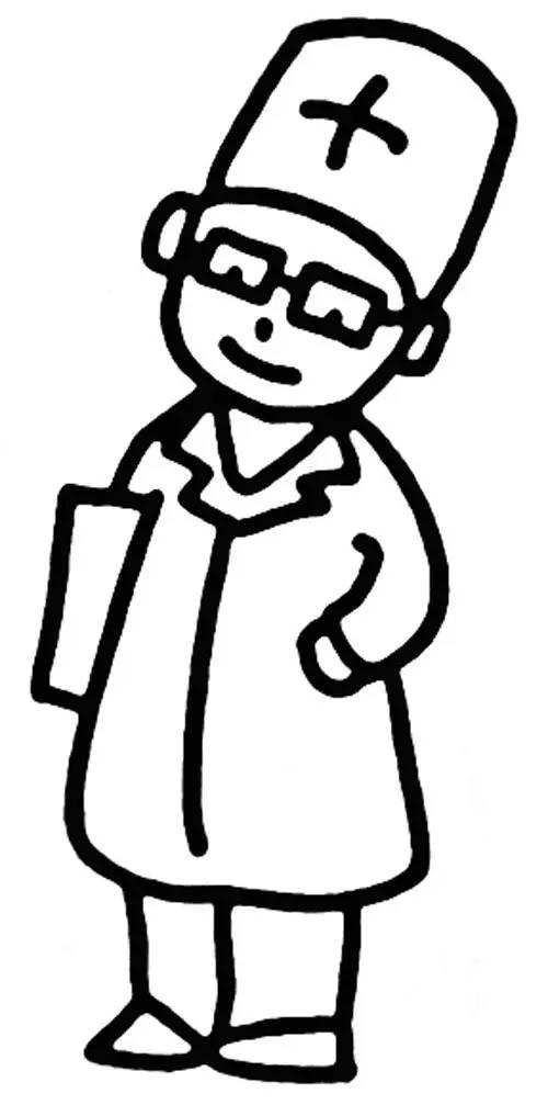 医生简笔画怎么画简笔画 手绘 线稿 612792 竖版 竖屏女医生全身简笔