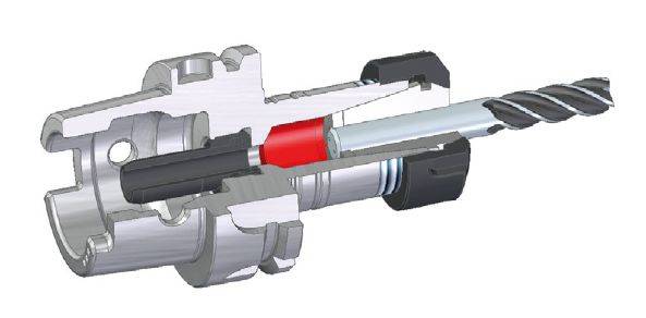 以传统er刀柄为例,其内部结构(见图2),易发生液态co2在还没到达切削刃