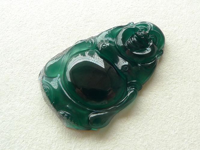 润玉楼【天然a货翡翠】- 好种蓝水佛公镶件