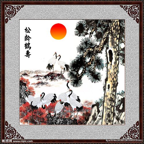 松鹤延年图片