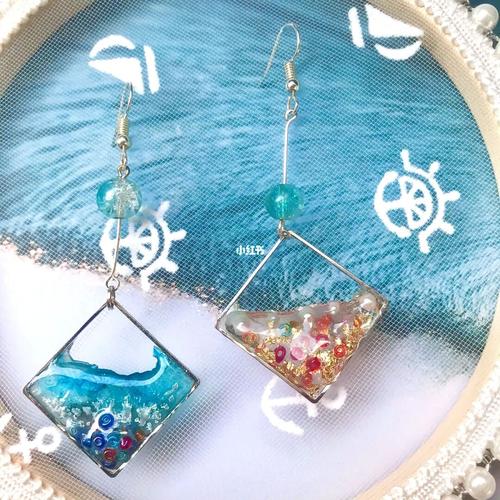 我的滴胶小饰品_滴胶_小饰品_手工制作_耳环_夏天去哪