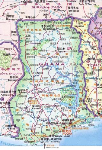 加纳地图(中文)