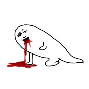 小人跪地捂胸吐血 - 表情包在线制作