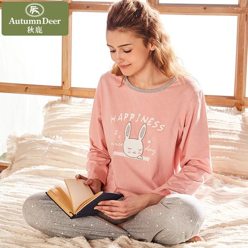 秋鹿家居服春秋款女