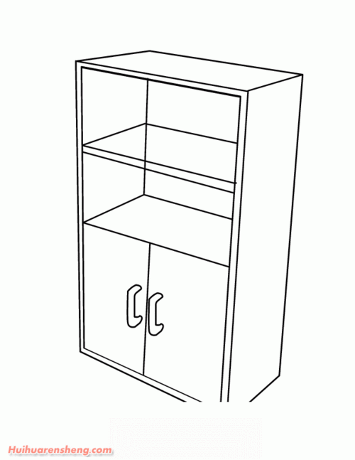 书,书柜,床头柜和橱柜简笔画图片(5)