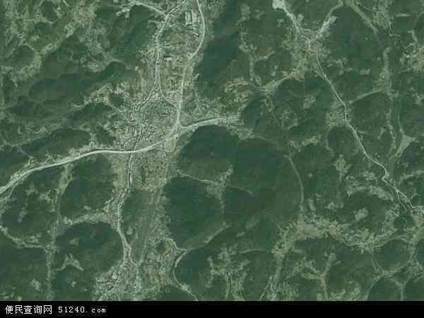 中国湖北省恩施土家族苗族自治州巴东县野三关镇地图(卫星地图)