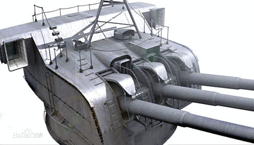 三联装155毫米舰炮3d图