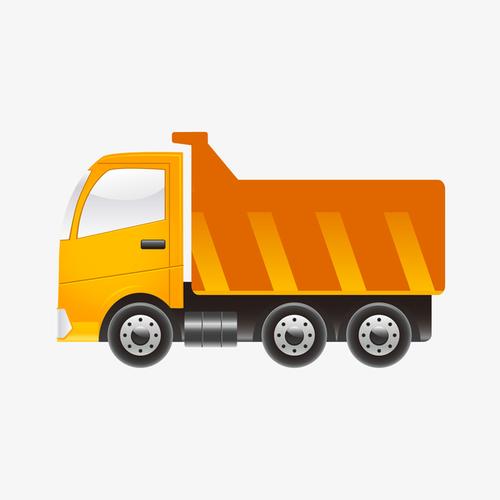 卡通手绘黄色的卡车