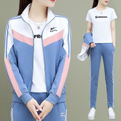 2021年新款运动服,2021年新款女运动套装 【官网正品】休闲运动服套装女装春秋季2021年新款立领时尚两件套