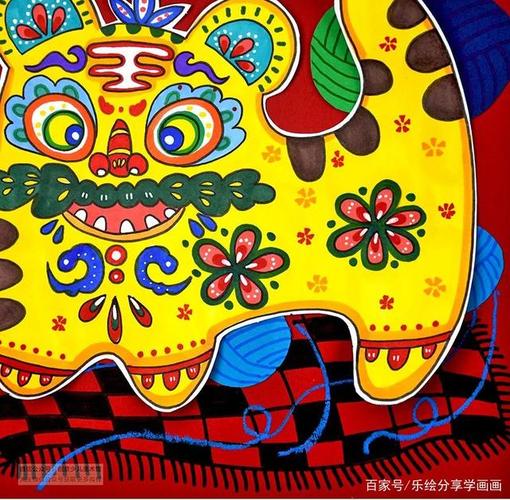 儿童画教程中国传统民间工艺品平安吉祥的布老虎