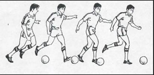 身体姿势与正常跑动时相同,因而可以发挥出较快的速度,故与脚背正面