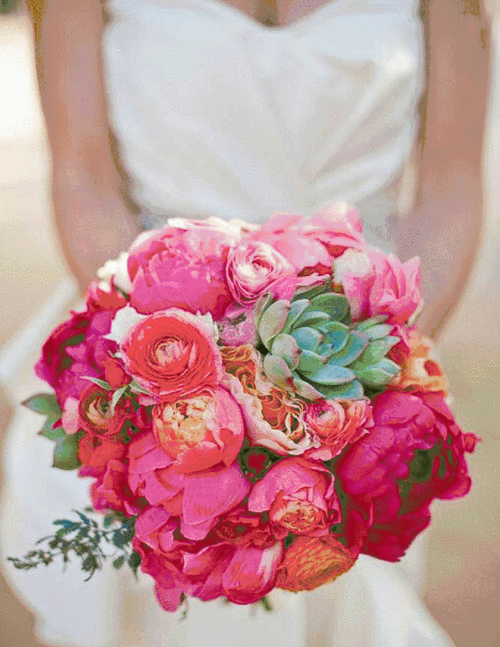 用多肉制作一束手捧花吧! 约会千日红