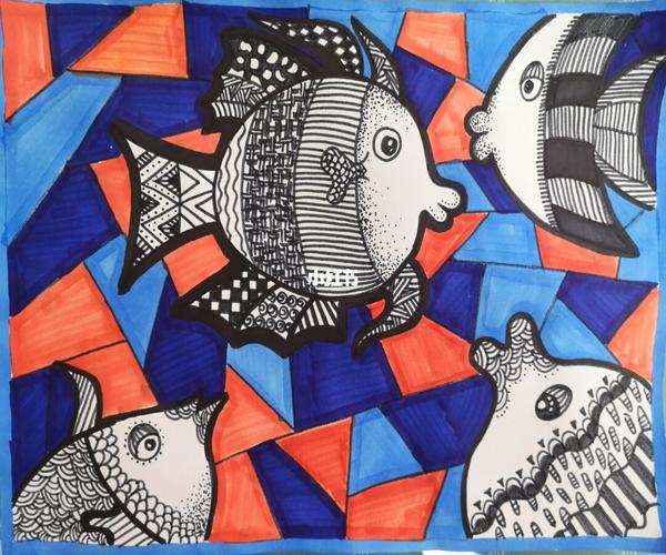 创意儿童画 大班创意儿童画 线描装饰画_装饰画_创意儿童画_母婴_早教