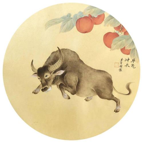 《牛气冲天》43x43cm 约1.7平尺