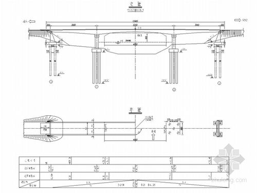 单箱单室连续箱梁桥全套施工图(肋板式桥台,桩柱式台帽)