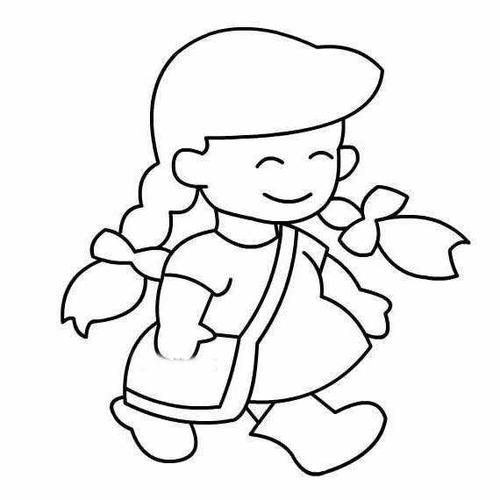 漂亮小女孩的简笔画图片