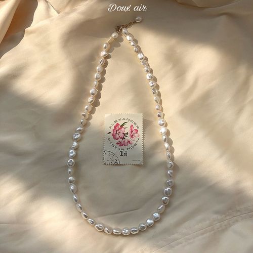 购客doux air法国女孩 巴洛克珍珠项链女14k包金气质锁骨链潮网红项坠