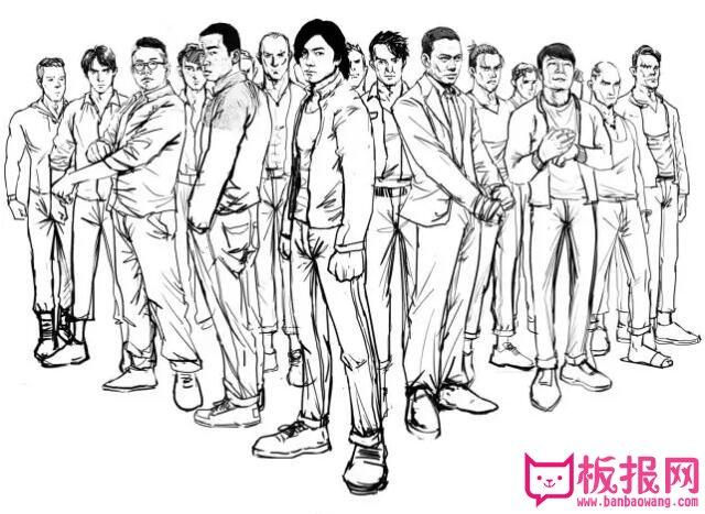 创意设计素描图片古惑仔分镜头