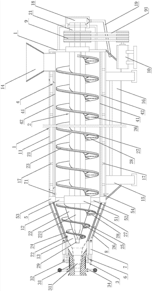 一种新型卧式螺旋挤压固液分离机的制作方法