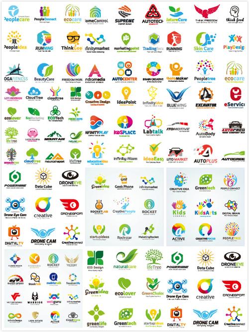 彩色个性logo设计矢量素材,企业商标设计,个性炫彩标志,标志图形,logo