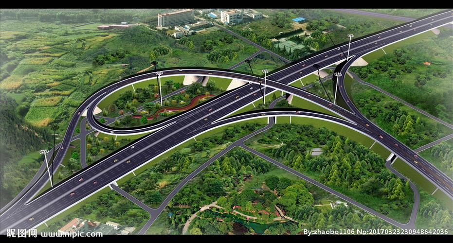 互通立交桥效果图图片