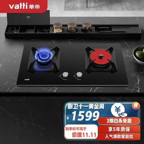 华帝(vatti)燃气灶(天然气)聚能灶双灶具 家用双灶台鸳鸯灶 分区烹饪